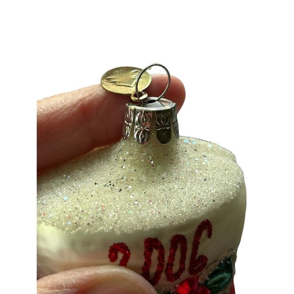2006 Flocked Santa’s Snow Boot Holly Blown Glass Christmas Ornament Poland 2.5” - Picture 11 of 11